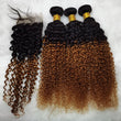 Load image into Gallery viewer, Silkswan Hair Jerry Curly Bundles with 4x4 Lace Closure T1B/30 Ombre Color Human Hair