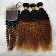 Load image into Gallery viewer, Silkswan Hair Jerry Curly Bundles with 4x4 Lace Closure T1B/30 Ombre Color Human Hair