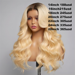 silkswan human hair #1b/613 body wave high density frontal popular style wig