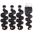 Load image into Gallery viewer, Silkswan Hair Boundles with 4x4 Lace Closure Body Wave Hair Weft Extensions 4Pcs/lot