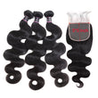 Load image into Gallery viewer, Silkswan Hair Body Wave Human Virgin Hair Bundles with Closure 5x5 6x6 Lace Closure