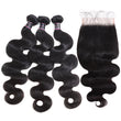 Load image into Gallery viewer, Silkswan Hair Body Wave Human Virgin Hair Bundles with Closure 5x5 6x6 Lace Closure