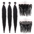 Load image into Gallery viewer, Silkswan Hair Deep Wave Bundles with Frontal Brazilian Human Virgin Hair Weft Extensions