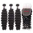 Load image into Gallery viewer, Silkswan Hair Deep Wave Bundles with Closure 4x4 or 6x6 Top Closure 4PCS/LOT Human Hair