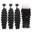Load image into Gallery viewer, Silkswan Hair Deep Wave Bundles with Closure 4x4 or 6x6 Top Closure 4PCS/LOT Human Hair