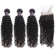 Load image into Gallery viewer, Silkswan Hair 100% Human Virgin Brazilian Hair Kinky Curly Bundles with 4x4 Lace Closure