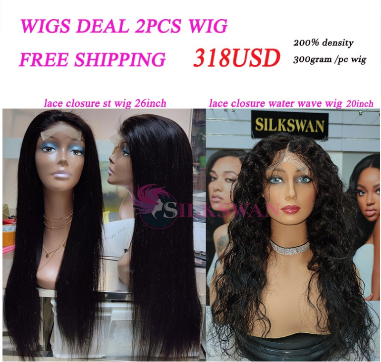 200%Density Cutomized Wigs On Sale STRAIGHT/WATER WAVE/ 4X4 CLOSURE WIGS FOR BLACK WOMEN