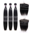 Load image into Gallery viewer, Silkswan Hair Straight Bundles with Frontal Human Hair Extentions 13x4 13x6 Lace Frontal