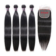 Load image into Gallery viewer, Silkswan Hair Straight Human Hair Bundles with 5x5 HD Lace Closure 34 36 38 40 Inches