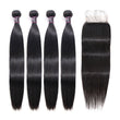 Load image into Gallery viewer, Silkswan Hair Straight Human Hair Bundles with 5x5 HD Lace Closure 34 36 38 40 Inches