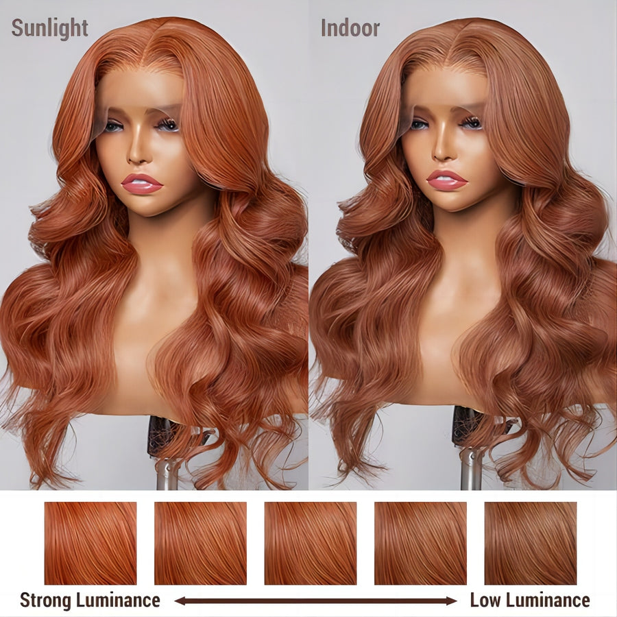 silkswan brazilian human hair Cinnamon Brown Loose Wave 5x5 Closure Glueless Undetectable Lace Wig