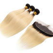 Load image into Gallery viewer, Silkswan Hair 1B613 Color Straight Hair Bundles with 13x4 Lace Frontal 4Pcs/Lot Human Virgin Hair