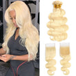 Load image into Gallery viewer, Silkswan Hair 613 Hair Bundles with 4x4 Lace Closure Human Virgin Hair Extension For Black Woman