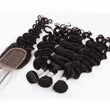 Load image into Gallery viewer, Silkswan Hair Loose Deep Bundles with Closure Swiss Lace 4x4 Lace Closure Human Hair
