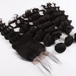 Load image into Gallery viewer, Silkswan Hair Loose Deep Bundles with Closure Swiss Lace 4x4 Lace Closure Human Hair