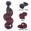 Load image into Gallery viewer, Silkswan Hair Body Wave Bundles 1B99J Ombre Color Brazilian Human Hair Extensions