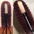 Load image into Gallery viewer, Silkswan Hair Deep Wave Burgundy Lace Frontal Wig Brazilian Virgin Hair 99j Color