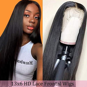 Silkswan Hair Straight 13x6 HD Lace Front Wigs Pre-plucked Human Hair Wigs