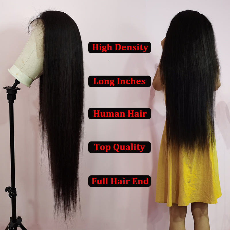 Silkswan Hair Straight 13x4 Lace Front Wigs Brazilian Human Hair 8-40 Inches Pre Pluck Wigs