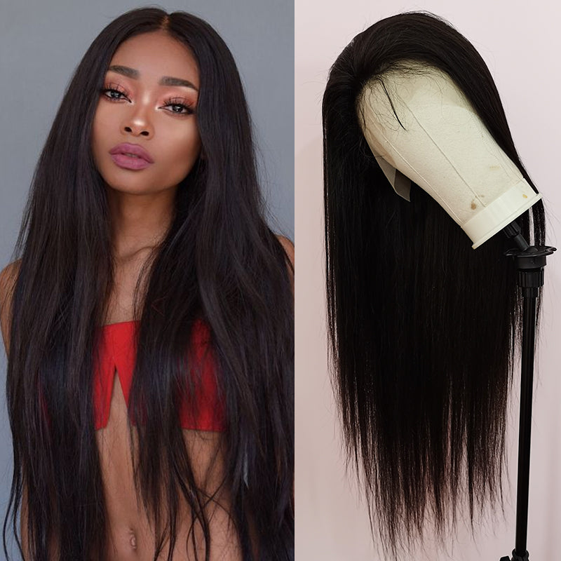 Silkswan Hair Straight 13x4 Lace Front Wigs Brazilian Human Hair 8-40 Inches Pre Pluck Wigs