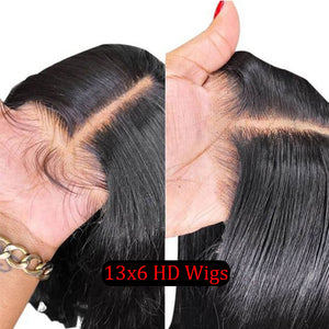 Silkswan Hair Straight 13x6 HD Lace Front Wigs Pre-plucked Human Hair Wigs