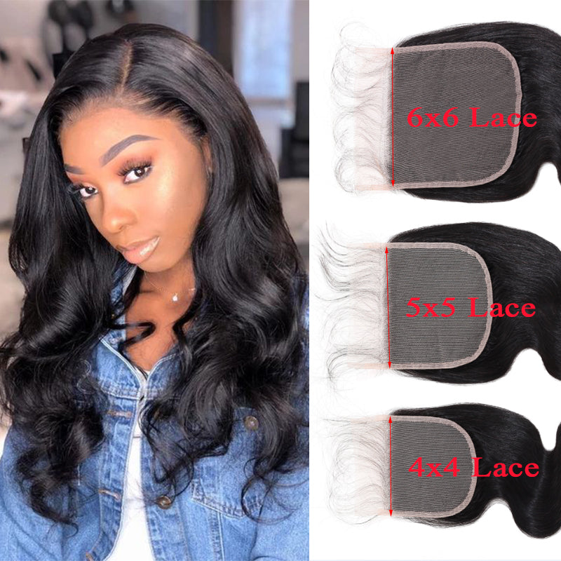 Silkswan Hair Body Wave HD Lace Closure 4x4 5x5 6x6 Top Closure Human Virgin Ha