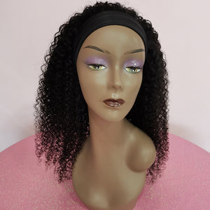 Silkswan Hair Kinky Curly Headband Wigs Full Machine Made Human Hair Non Lace Wigs