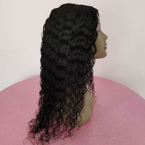 Silkswan Hair Deep Wave U Part Wigs Full Machine Made Non Lace Wigs Virgin Human Hair