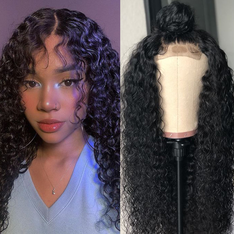 Silkswan Hair Curly 4x4 Lace Closure Wigs Human Hair 10-28 Inches Pre-plucked Hair Line