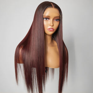 Silkswanhair huamn New style hair brown  color straight frontal wig 250%