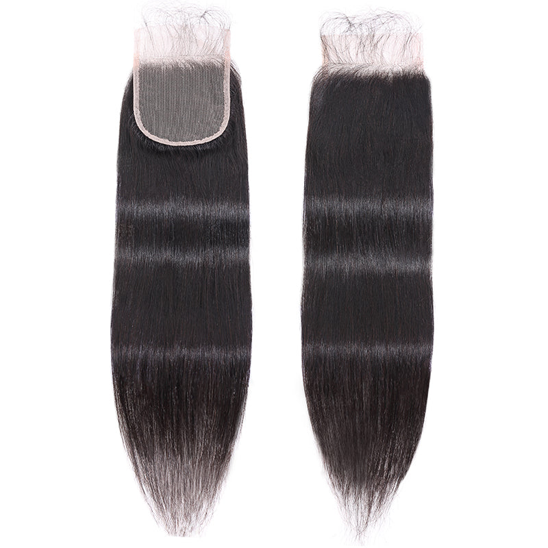 Silkswan Hair Straight Swiss Lace Closure 4x4 5x5 6x6 7x7 with Baby Hair Human Top Closure