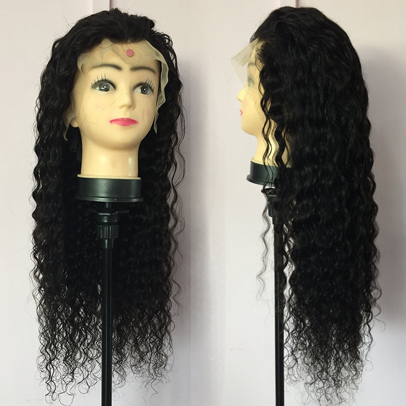 Silkswan Hair Deep Wave Pre Plucked 13x4 Lace Front Wigs Brazilian Human Virgin Hair