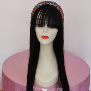 Silkswan Hair Straight Human Hair Non Lace Wigs with Bang Glueless Wigs 10-30 Inches