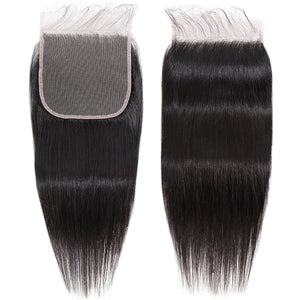 Silkswan Hair Straight Swiss Lace Closure 4x4 5x5 6x6 7x7 with Baby Hair Human Top Closure