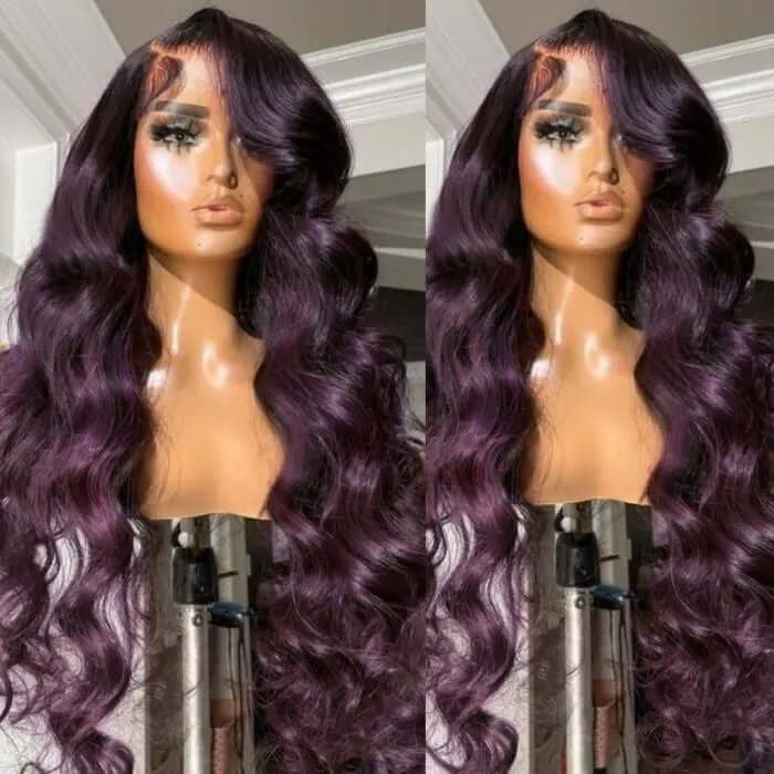 Silkswan hair new style human hair 1b/99j body wave frontal wig
