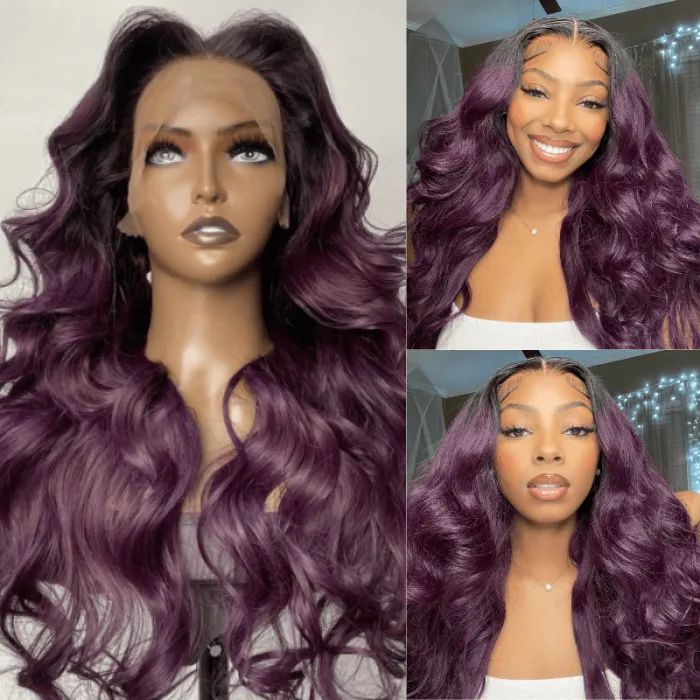 Silkswan hair new style human hair 1b/99j body wave frontal wig
