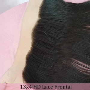 Silkswan Hair Straight HD Transparent Lace 13x4 Lace Frontal Glueless Pre-Plucked Human Hair