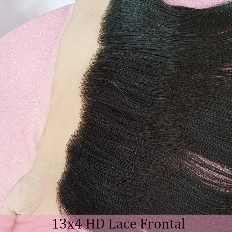 Silkswan Hair Straight HD Transparent Lace 13x4 Lace Frontal Glueless Pre-Plucked Human Hair