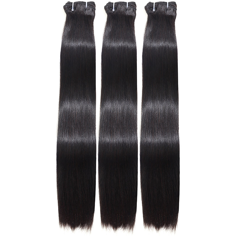 Silkswan Hair Natural Color Top Remy Hair Double Drawn Hair Bundles Full Hair End 8-24 Inches