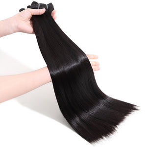 Silkswan Hair Natural Color Top Remy Hair Double Drawn Hair Bundles Full Hair End 8-24 Inches