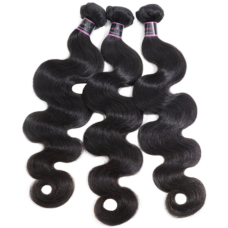 Silkswan Hair Boundles with 4x4 Lace Closure Body Wave Hair Weft Extensions 4Pcs/lot