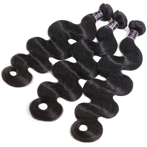 Silkswan Hair Boundles with 4x4 Lace Closure Body Wave Hair Weft Extensions 4Pcs/lot