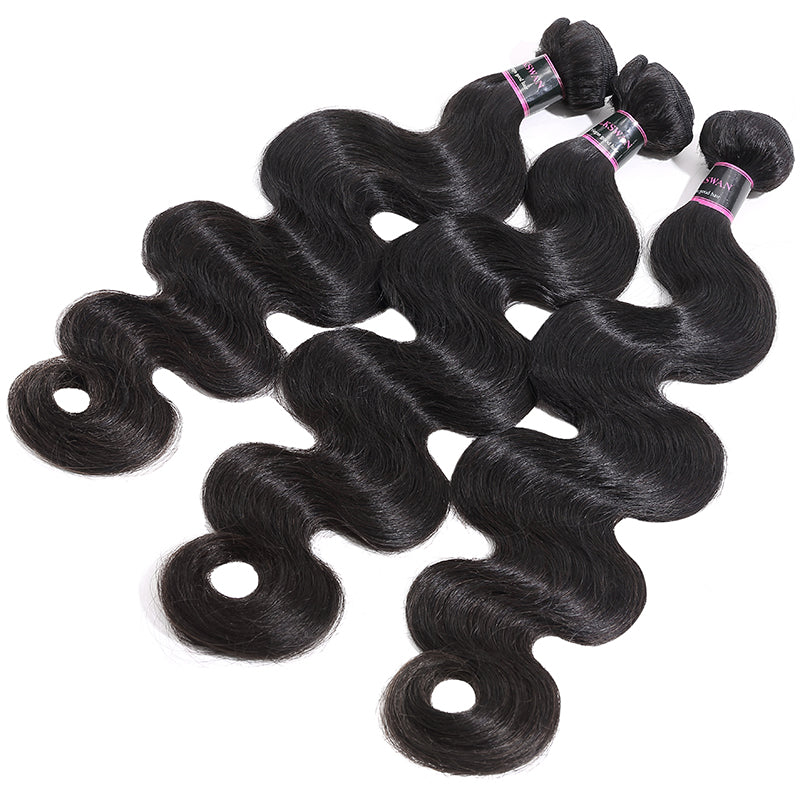 Silkswan Hair Human Hair Weave Bundles Brazilian Body Wave Virgin Hair Extensions