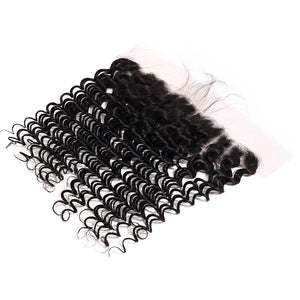 Silkswan Hair Lace Frontal Deep Wave 13x4 Frontal Free Part Brazilian Human Virgin Hair