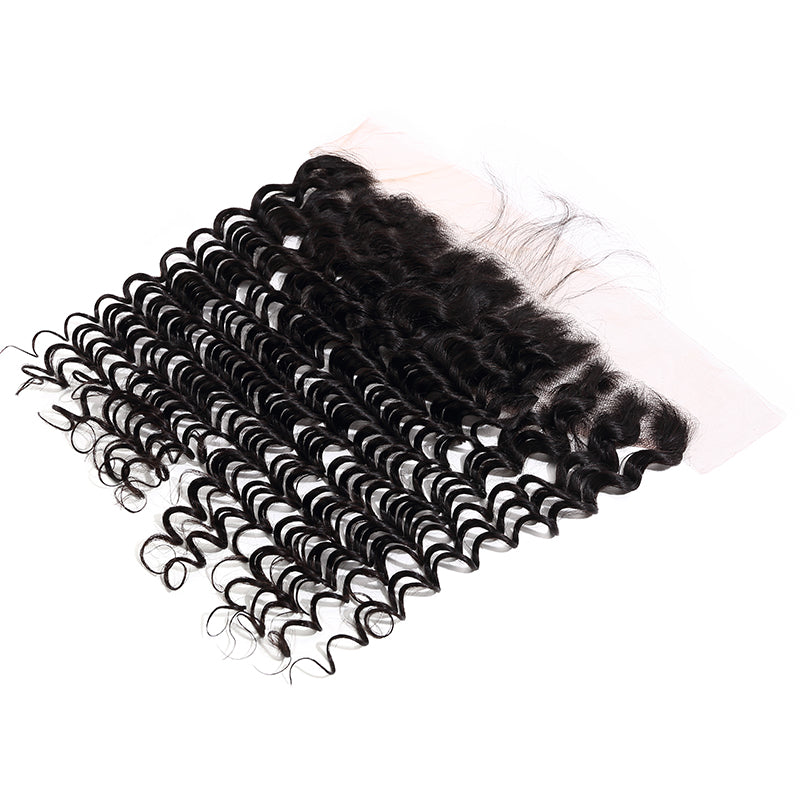 Silkswan Hair Lace Frontal Deep Wave 13x4 Frontal Free Part Brazilian Human Virgin Hair