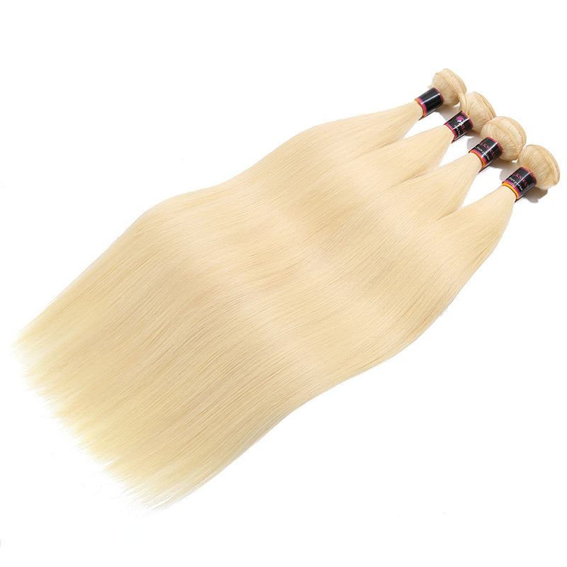 Silkswan Hair 613 Blonde Brazilian Hair Bundle Straight Weave Virgin Human Hair