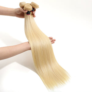 Silkswan Hair 613 Blonde Brazilian Hair Bundle Straight Weave Virgin Human Hair