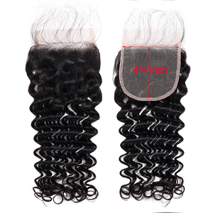 Silkswan Hair Deep Wave Lace Closure 4x4 6x6 Swiss Lace Top Closure with Baby Hair