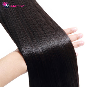 2021 NEW ARRIVAL SILKSWAN HAIR STRAIGHT VIRGIN HUMAN HAIR BUNDLES NATURAL COLOR 34inch For Black women