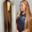 Load image into Gallery viewer, high light lace front wigs P4 / 27 Brazilian Straight Lace Front Wig Human Hair Wigs For Black Women Honey Blonde Ombre Remy
